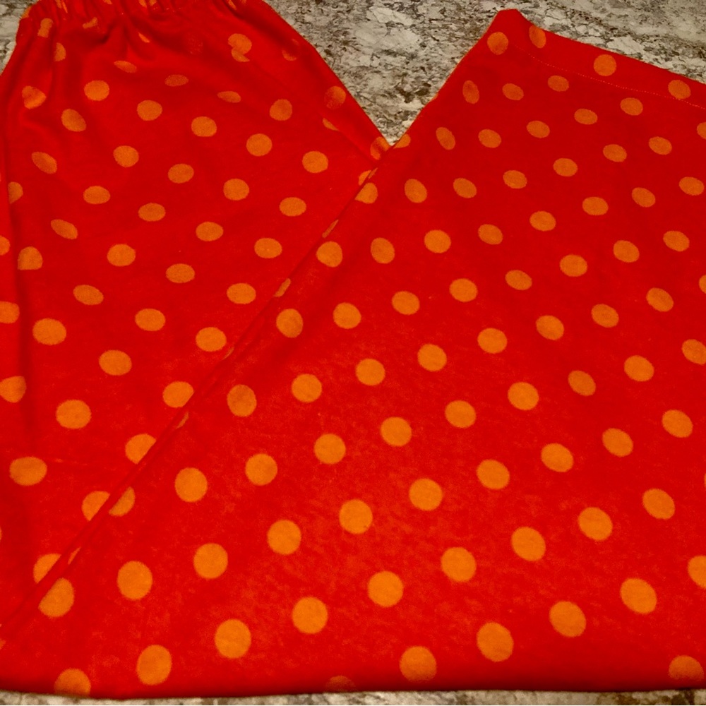 New orange Polkadot pajama lounge Pj bottoms pants child size 0-3 to 16 custom